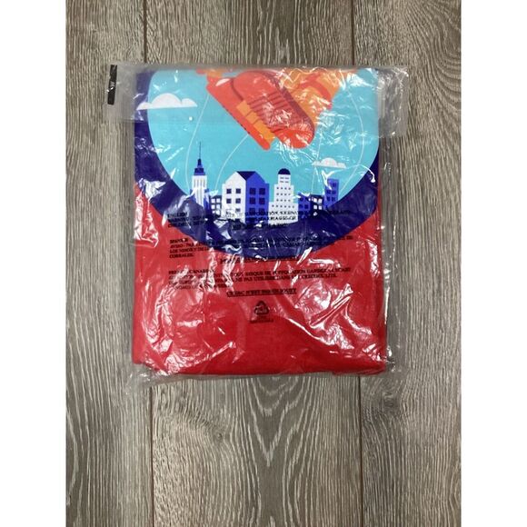 Peanuts Sweatshirt Red Women's Snoopy City Cotton Pullover Crewneck - Picture 2 of 2